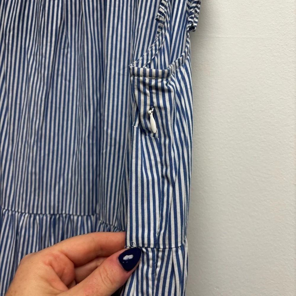 J. Crew Tiered Midi Ruffle Dress Stripe